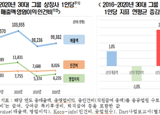 한경연 “30대 그룹 상장사 인건비 부담에 수익성↓”