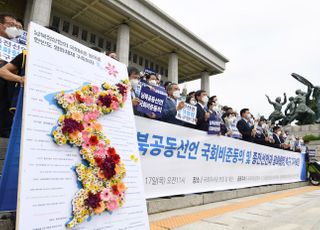 국회에서 열린 남북공동선언 국회비준동의 및 종전선언과 평화협정 체결 촉구 기자회견