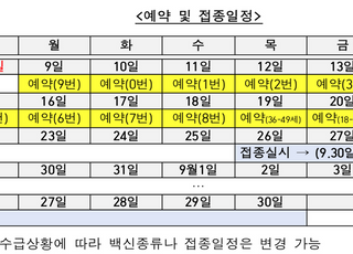 36세~49세 예약 놓치셨어요? 오늘 저녁 8시부터 신청하면 됩니다!