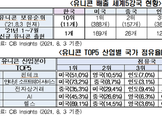 전경련 “새로운 글로벌 유니콘기업 291개 중 한국 단 1개”