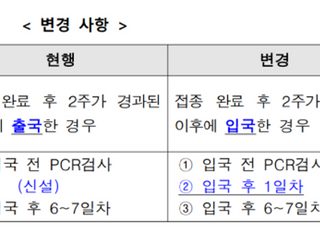 국내 접종완료자 입국 1일차 PCR검사 추가…"돌파감염 우려한 조치"