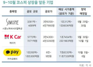 카카오페이·시몬느·케이카...가을 공모주도 웃을까