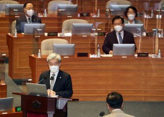 경제 분야 대정부 질문 답변하는 고승범 금융위원장