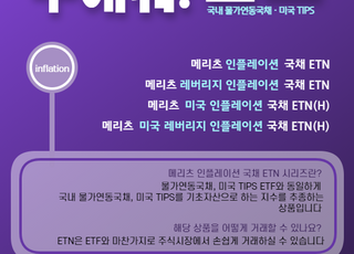 메리츠증권, 韓·美 물가연동국채 추종 ETN 4종 ‘주목’