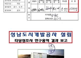 [국감2021] 대장동 용역팀, 성남도공 설립관여…이재명 서명