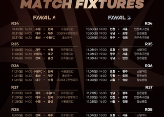 ‘선두 다툼’ 전북 vs 울산, 11월 7일 전주서 맞대결