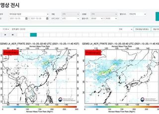 환경위성 할용 미세먼지 이동 영상 실시간 공개