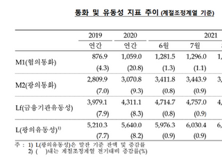 9월 통화량, 17조4천억↑...증가세 주춤