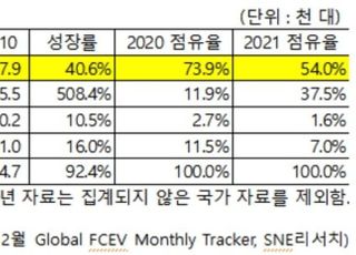 1~10월 글로벌 수소차 1만4700대 판매…현대차 점유율 54%