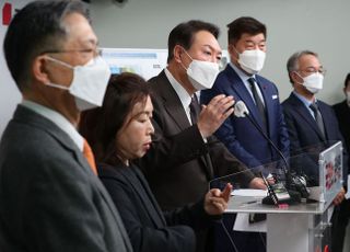 신분당선 서울 서북부 연장 등수도권 교통 공약 발표하는 윤석열