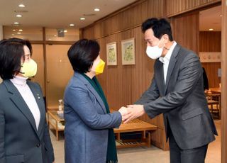 오세훈 서울시장 만난 심상정 후보, 현대산업개발 강력 처분 촉구