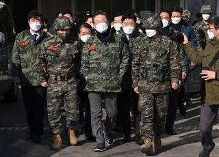 이재명 민주당 대선 후보, 김포 해병대 2사단 방문