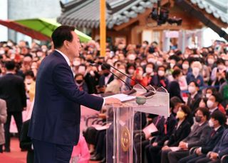 법요식 축사하는 윤석열 대통령 당선인