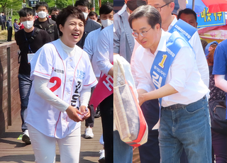 '파란 31' 김동연 vs '무박 5일' 김은혜…막판 진흙탕 싸움