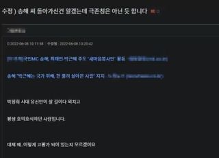 "송해, 평생 호의호식하던 사람…구국 영웅인 줄" 진보 성향 커뮤니티 글에 네티즌 '분노'