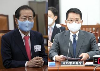 홍준표 "관종정치 그만둬야" vs 박지원 "尹에 한방 맞은 사람"