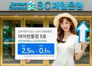 SC제일은행, ‘마이런통장 5호’ 판매...최고 연 2.5% 금리