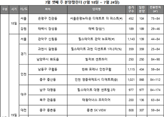 [주간분양] 개편 분상제 미적용 막차 분양 물량…전국 7168가구 청약