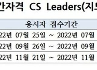 (사)한국정보평가협회, 등록민간자격 CS Leaders(지도사) 자격 검정 일정 발표