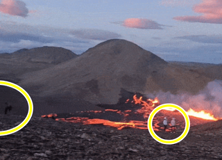 8개월 만에 또 폭발한 화산서 용암 줄줄…'용감한 관광객들' 몰렸다 [해외토픽]