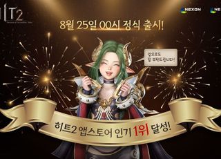 넥슨, ‘히트2’ 사전 다운로드 4시간만에 앱스토어 인기 1위