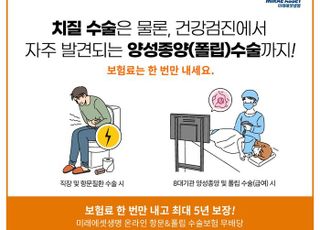 미래에셋생명, 온라인 항문·폴립 수술보험 출시