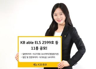 KB證, 조건 충족시 최고 연 10.0% 추구 ELS 등 11종 공모