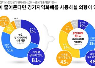 경기 지역화폐 인센티브·할인율 줄면 사용자 대폭 감소