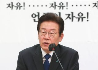 언론자유·방송독립을 위한 언론인 간담회 발언하는 이재명 대표