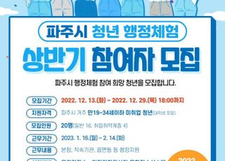 파주시, 공공기관 청년 행정체험 참여자 모집