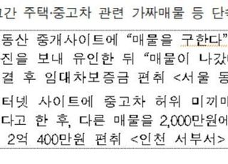 '주택·중고차 미끼용 가짜매물' 특별단속 3개월간 실시