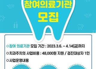 고양시, 초등학생 치과주치의 사업 참여 의료기관 모집