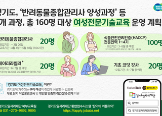 경기도, 여성 전문기술 교육 시행. 반려동물 종합관리사 등 160명 양성