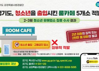 '여고생·성인 남성 밀실 룸카페 함께 입실'…경기도, 룸카페 5곳 적발