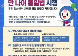 6월28일부터 '만 나이' 통일…법제처가 제시하는 '만 나이 계산법'