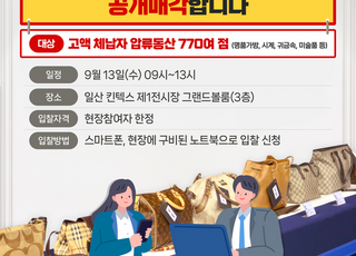 경기도, '샤넬·롤렉스' 등 체납자 압류동산 770여점 공매