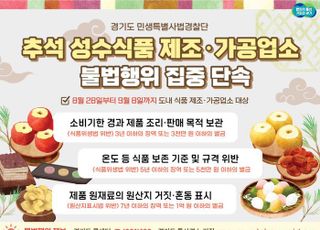 경기도 특사경, 추석 명절 성수식품 불법행위 단속