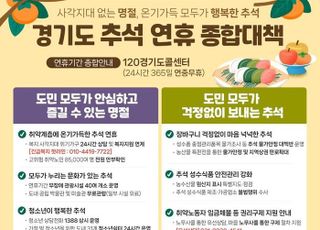 경기도, 추석 연휴 종합대책 추진…도민 불편 사항 즉각 대응체계 구축