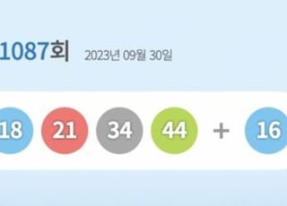 로또1087회당첨번호 '13·14·18·21·34·44'…1등 당첨지역 어디?