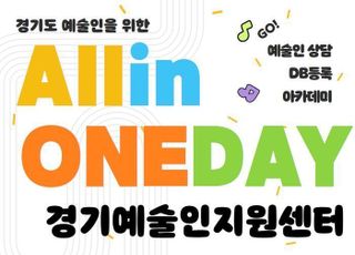 경기도 예술인을 위한 모든 것…'All in One Day, 경기예술인지원센터' 운영