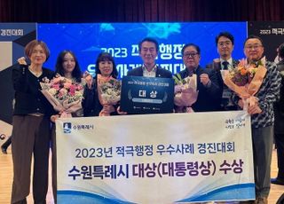 수원시, ‘2023년 행안부 적극행정 우수사례 경진대회’서 대상 수상