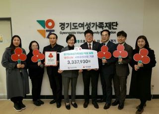경기도여성가족재단, 임직원‘끝전 나눔 운동’…330만원 전달