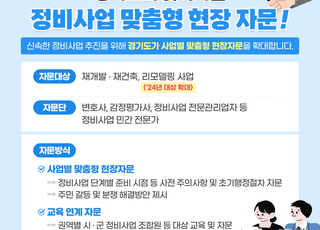 경기도, 재개발·재건축·리모델링 사업별 맞춤형 현장자문 추진