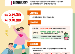 [용인 소식] '시민과 용인특례시가 함께 만드는 협치참여단' 모집