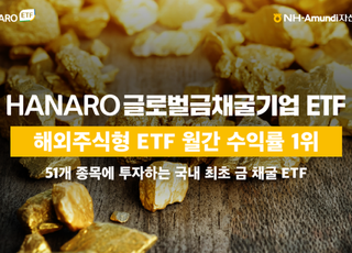 NH아문디, ‘글로벌 금 채굴기업 ETF’ 해외주식형 중 월간 수익률 1위
