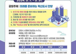 '미래를 준비하는 혁신도시 안양' 정책공모전 개최