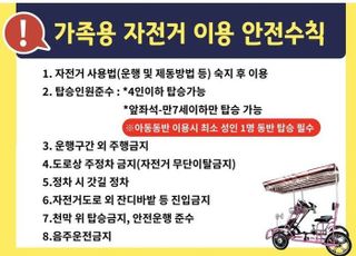 [6월 7일(금) 오늘, 서울시] 4인승 자전거 '19세 이상'만 대여 가능