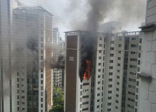 강남 역삼동 아이파크 아파트서 화재…11개월·5개월 남아와 에어컨 기사 병원 이송