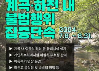 경기도, '이동식 평상' 등 360개 주요 계곡·하천 불법행위 단속