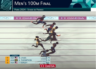 ‘라일스 100m 금메달’ 오메가가 촬영한 0.005초 차